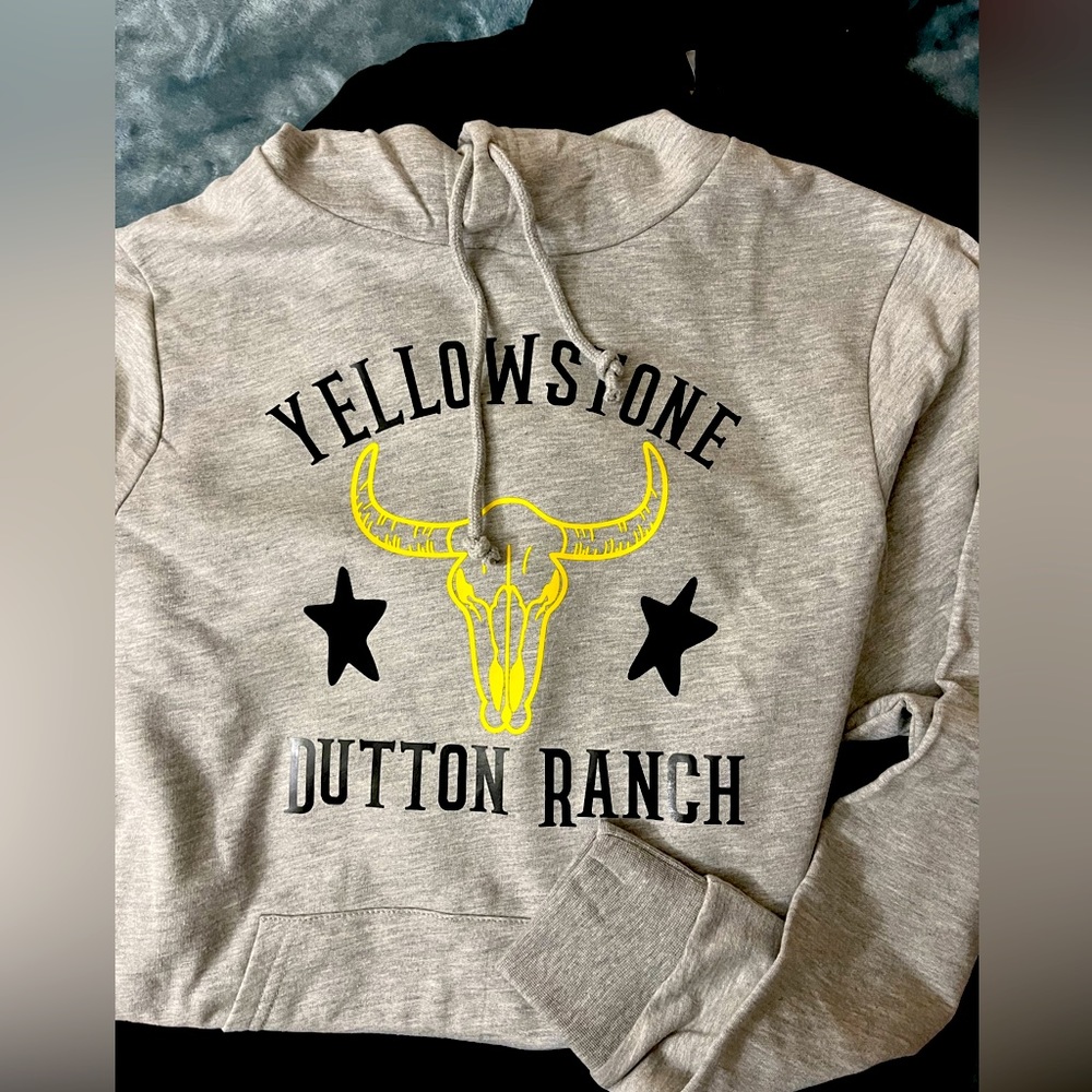 Womens Yellowstone Hoodie, size medium, heather gray